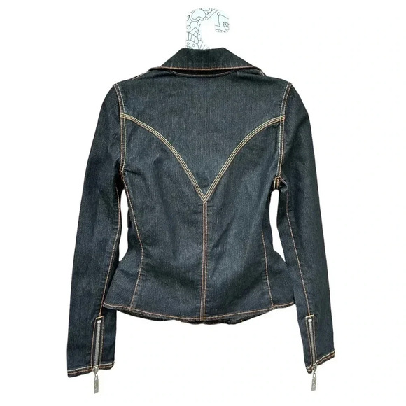 Vintage Y2K Ecko Red Rhinestone Embellished Dark Wash
Denim Jacket Fitted Rare - Picture 3 of 11